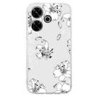 For Xiaomi Redmi 13 4G Colored Drawing Pattern Transparent TPU Phone Case(White Flower) - 3
