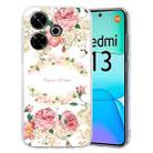 For Xiaomi Redmi 13 4G Colored Drawing Pattern Transparent TPU Phone Case(Rose) - 1