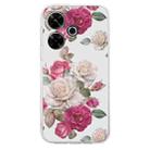For Xiaomi Redmi 13 4G Colored Drawing Pattern Transparent TPU Phone Case(Peony) - 3