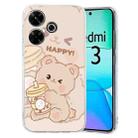 For Xiaomi Redmi 13 4G Colored Drawing Pattern Transparent TPU Phone Case(Bear) - 1