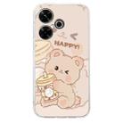 For Xiaomi Redmi 13 4G Colored Drawing Pattern Transparent TPU Phone Case(Bear) - 3