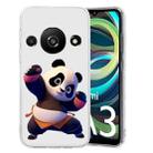 For Xiaomi Redmi A3 Colored Drawing Pattern Transparent TPU Phone Case(Panda) - 1