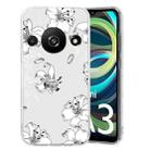 For Xiaomi Redmi A3 Colored Drawing Pattern Transparent TPU Phone Case(White Flower) - 1