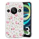 For Xiaomi Redmi A3 Colored Drawing Pattern Transparent TPU Phone Case(Pink Floral) - 1