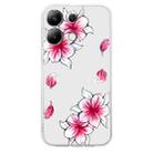 For Xiaomi Redmi Note 13 4G Colored Drawing Pattern Transparent TPU Phone Case(Sakura) - 3