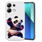 For Xiaomi Redmi Note 13 4G Colored Drawing Pattern Transparent TPU Phone Case(Panda) - 1