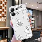 For Xiaomi Redmi Note 13 4G Colored Drawing Pattern Transparent TPU Phone Case(White Flower) - 2