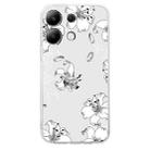 For Xiaomi Redmi Note 13 4G Colored Drawing Pattern Transparent TPU Phone Case(White Flower) - 3