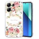 For Xiaomi Redmi Note 13 4G Colored Drawing Pattern Transparent TPU Phone Case(Rose) - 1