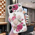 For Xiaomi Redmi Note 13 4G Colored Drawing Pattern Transparent TPU Phone Case(Peony) - 2