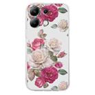 For Xiaomi Redmi Note 13 4G Colored Drawing Pattern Transparent TPU Phone Case(Peony) - 3