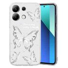 For Xiaomi Redmi Note 13 4G Colored Drawing Pattern Transparent TPU Phone Case(Butterflies) - 1