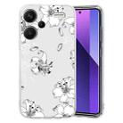 For Xiaomi Redmi Note 13 Pro+ Colored Drawing Pattern Transparent TPU Phone Case(White Flower) - 1