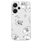 For Xiaomi Redmi Note 13 Pro+ Colored Drawing Pattern Transparent TPU Phone Case(White Flower) - 3