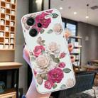 For Xiaomi Redmi Note 13 Pro+ Colored Drawing Pattern Transparent TPU Phone Case(Peony) - 2