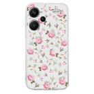 For Xiaomi Redmi Note 13 Pro+ Colored Drawing Pattern Transparent TPU Phone Case(Pink Floral) - 3