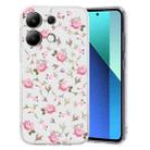 For Xiaomi Redmi Note 13 Pro 4G Colored Drawing Pattern Transparent TPU Phone Case(Pink Floral) - 1