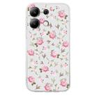 For Xiaomi Redmi Note 13 Pro 4G Colored Drawing Pattern Transparent TPU Phone Case(Pink Floral) - 3