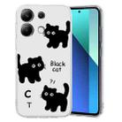 For Xiaomi Redmi Note 13 Pro 5G Colored Drawing Pattern Transparent TPU Phone Case(Black Cat) - 1