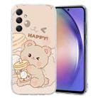 For Samsung Galaxy A25 5G Colored Drawing Pattern Transparent TPU Phone Case(Bear) - 1
