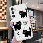 For Samsung Galaxy A25 5G Colored Drawing Pattern Transparent TPU Phone Case(Black Cat) - 2