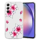 For Samsung Galaxy A34 Colored Drawing Pattern Transparent TPU Phone Case(Sakura) - 1