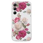 For Samsung Galaxy A34 Colored Drawing Pattern Transparent TPU Phone Case(Peony) - 3