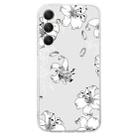 For Samsung Galaxy A35 Colored Drawing Pattern Transparent TPU Phone Case(White Flower) - 3