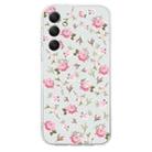 For Samsung Galaxy A35 Colored Drawing Pattern Transparent TPU Phone Case(Pink Floral) - 3