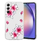 For Samsung Galaxy A55 Colored Drawing Pattern Transparent TPU Phone Case(Sakura) - 1