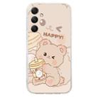 For Samsung Galaxy A55 Colored Drawing Pattern Transparent TPU Phone Case(Bear) - 3
