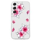 For Samsung Galaxy S23 5G Colored Drawing Pattern Transparent TPU Phone Case(Sakura) - 3