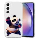 For Samsung Galaxy S23 5G Colored Drawing Pattern Transparent TPU Phone Case(Panda) - 1