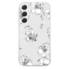 For Samsung Galaxy S23 5G Colored Drawing Pattern Transparent TPU Phone Case(White Flower) - 3