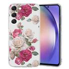 For Samsung Galaxy S23 5G Colored Drawing Pattern Transparent TPU Phone Case(Peony) - 1