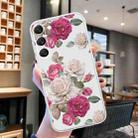 For Samsung Galaxy S23 5G Colored Drawing Pattern Transparent TPU Phone Case(Peony) - 2