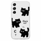 For Samsung Galaxy S23 5G Colored Drawing Pattern Transparent TPU Phone Case(Black Cat) - 3