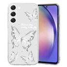 For Samsung Galaxy S23 5G Colored Drawing Pattern Transparent TPU Phone Case(Butterflies) - 1