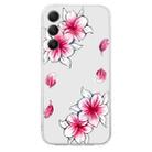 For Samsung Galaxy S23 FE 5G Colored Drawing Pattern Transparent TPU Phone Case(Sakura) - 3