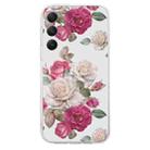 For Samsung Galaxy S23 FE 5G Colored Drawing Pattern Transparent TPU Phone Case(Peony) - 3