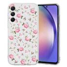 For Samsung Galaxy S23 FE 5G Colored Drawing Pattern Transparent TPU Phone Case(Pink Floral) - 1