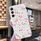 For Samsung Galaxy S23 FE 5G Colored Drawing Pattern Transparent TPU Phone Case(Pink Floral) - 2