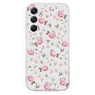 For Samsung Galaxy S23 FE 5G Colored Drawing Pattern Transparent TPU Phone Case(Pink Floral) - 3