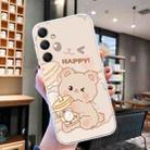 For Samsung Galaxy S23 FE 5G Colored Drawing Pattern Transparent TPU Phone Case(Bear) - 2