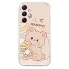 For Samsung Galaxy S23 FE 5G Colored Drawing Pattern Transparent TPU Phone Case(Bear) - 3