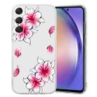 For Samsung Galaxy S23+ 5G Colored Drawing Pattern Transparent TPU Phone Case(Sakura) - 1