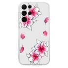 For Samsung Galaxy S23 Ultra 5G Colored Drawing Pattern Transparent TPU Phone Case(Sakura) - 3