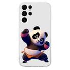 For Samsung Galaxy S23 Ultra 5G Colored Drawing Pattern Transparent TPU Phone Case(Panda) - 3