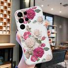 For Samsung Galaxy S23 Ultra 5G Colored Drawing Pattern Transparent TPU Phone Case(Peony) - 2