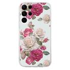 For Samsung Galaxy S23 Ultra 5G Colored Drawing Pattern Transparent TPU Phone Case(Peony) - 3